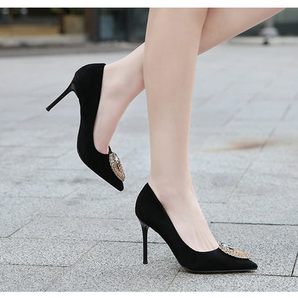 Women's Pumps Slip On Stiletto High Heels with Pointed Toe Dress Heels