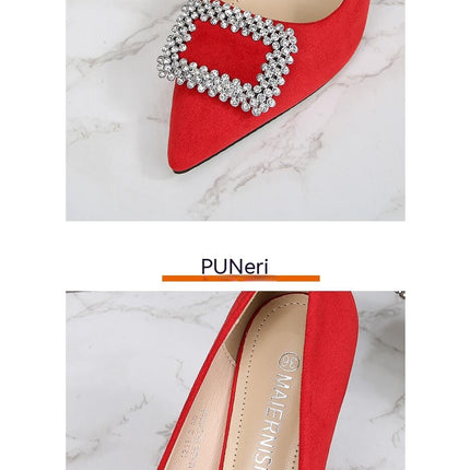 Women's Pumps Heels Closed Pointed High Heels Toe Slip on Shoes