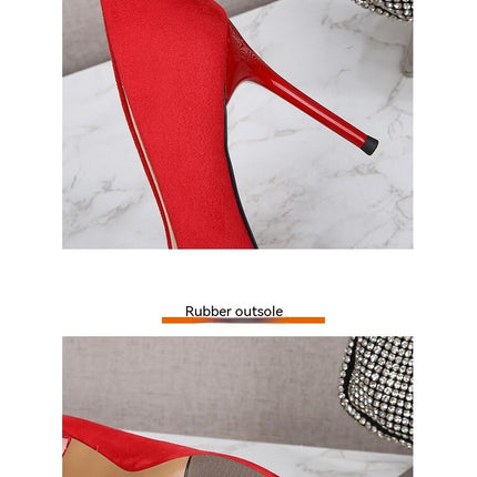 Women's Pumps Heels Closed Pointed High Heels Toe Slip on Shoes