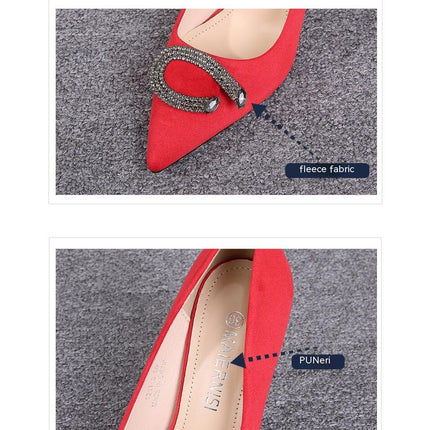 Women's Stiletto Heel Slip on High Heels Pumps Pointed Toe Suede Dress Shoes