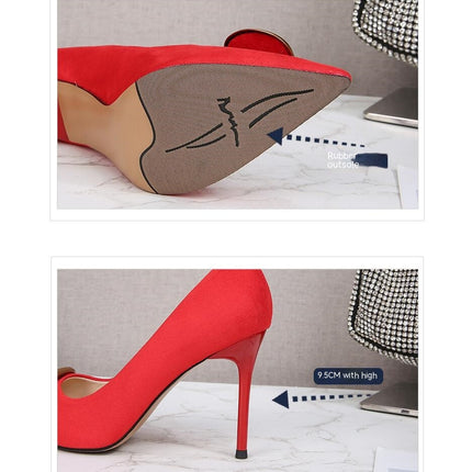 Women's Closed Pointed Toe Pumps Stiletto High Heels Wedding Party Dress Shoes