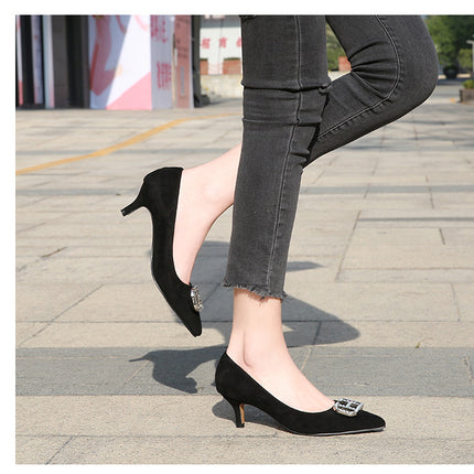 Women's High Stilettos Closed Toe Heels,Slip On Pointed Toe Dress Pumps Shoes