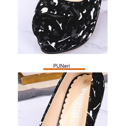 Women's Stiletto Heel Dress Platform Closed Pointed Toe Pumps Shoes