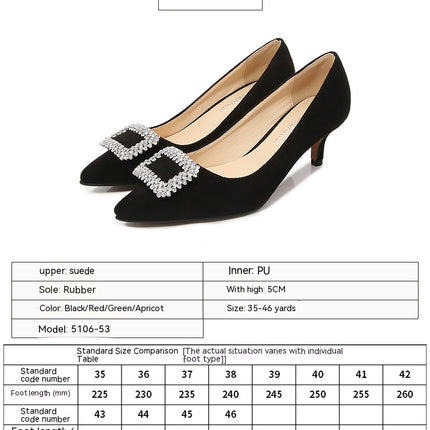 Women's High Heels Closed Pointed Toe Suede Dress Pumps Shoes