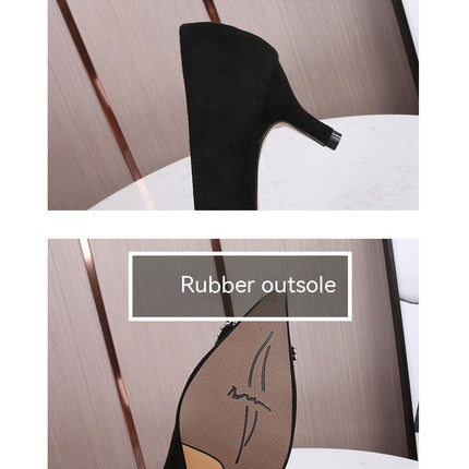 Women's High Heels Closed Pointed Toe Suede Dress Pumps Shoes