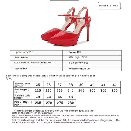 Women's Platform High Heels Closed Pointed Toe Stiletto Ankle Strap Pumps