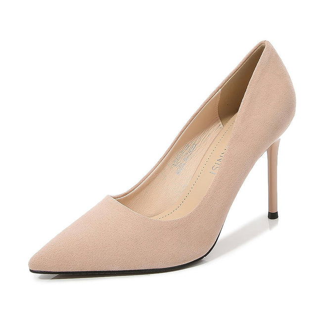 Women's High Heel Closed Toe Pumps Pointed Toe Heels Shoes Slip On Pumps