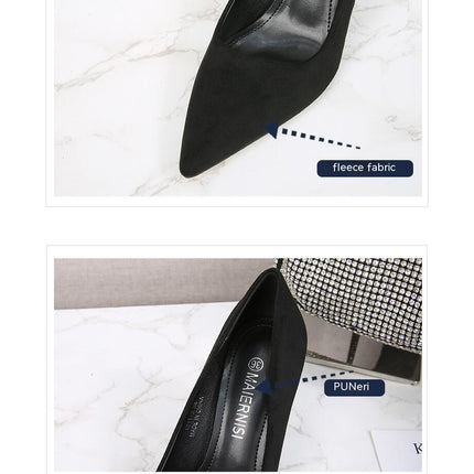 Women's High Heel Closed Toe Pumps Pointed Toe Heels Shoes Slip On Pumps