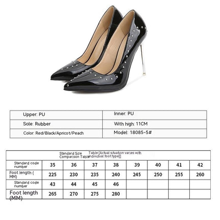 Pointed Toe Sexy High Heels Stiletto Heel Closed Toe Slip on Pumps Shoes Model D