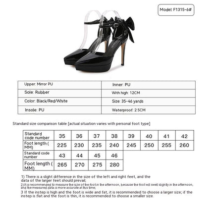 Women's Pointed Toe High Heels Bow Ankle Strap Stiletto Pumps