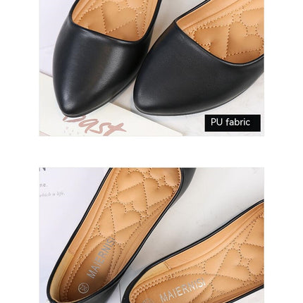 Women's Casual Ballet Pointed Toe Comfort Slip On Flats Shoes