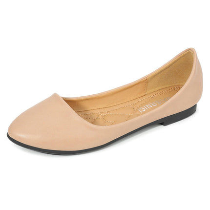 Women's Casual Ballet Pointed Toe Comfort Slip On Flats Shoes