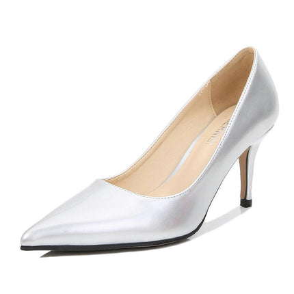 Women's Stiletto Heels Closed Pointed Toe Dress Shoes Slip on Wedding Pumps