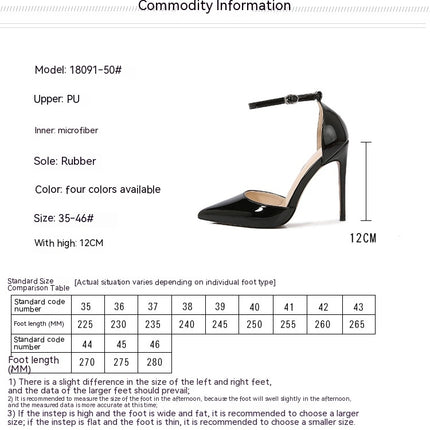 Women's Stiletto Heel Pumps Ladies Closed Pointed Toe Ankle Strap Dress Shoes