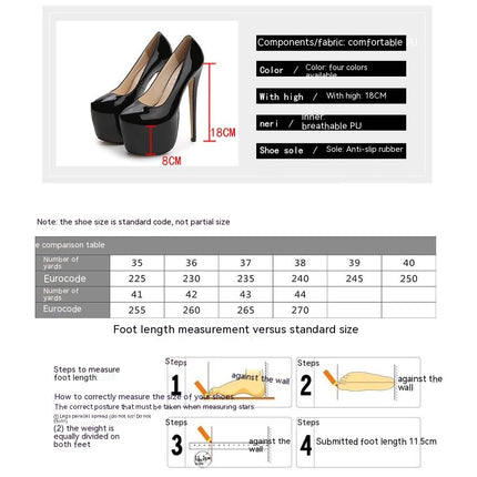 Women's Platform High Heel Pumps Pointed Toe Stiletto High Pumps