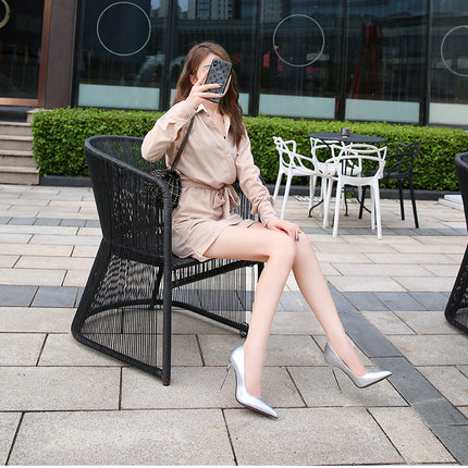 Women's High Stiletto Heels Pointed Toe Slip-on Pumps Shoes