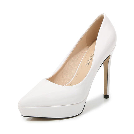 Women's Pointed Toe Platform Heels Stiletto High Heel Slip-on Pumps