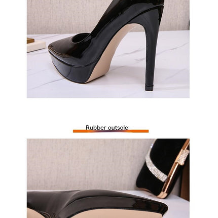 Women's Pointed Toe Platform Heels Stiletto High Heel Slip-on Pumps