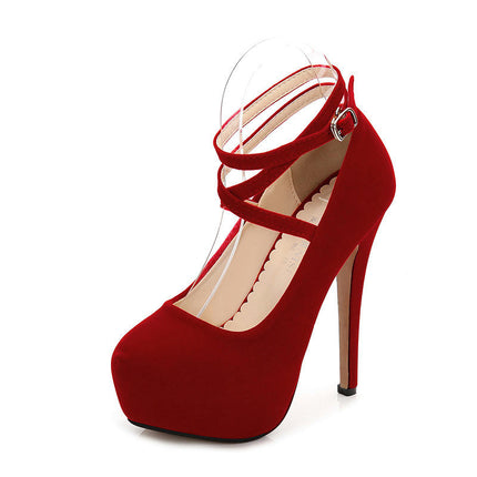 Heels for Women Strap Closed Toe Platform High Heels Pumps Stiletto Heels