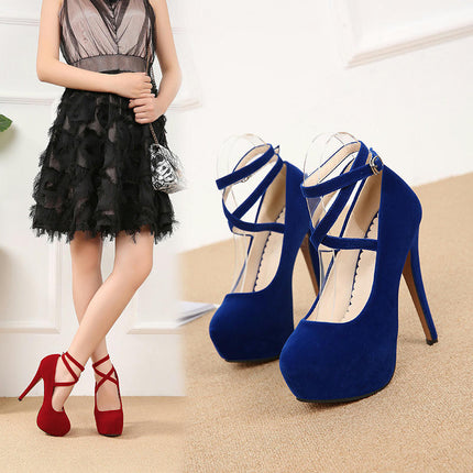 Heels for Women Strap Closed Toe Platform High Heels Pumps Stiletto Heels