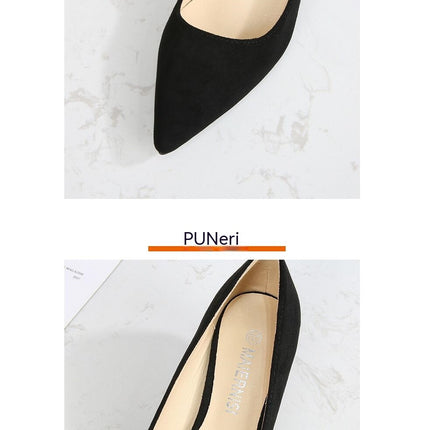 Suede Heels for Women Closed Toe Stiletto High Heels Pumps