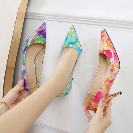 Women's Pumps Pointy Toe Heels Shoes Slip on Stiletto Pumps