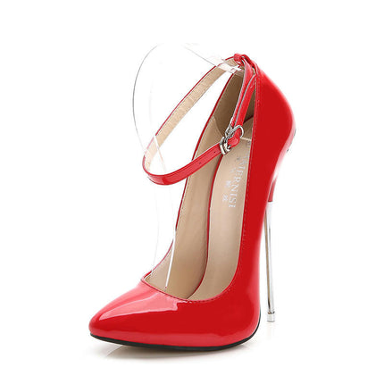 Ankle Strap Pump Pointy Toe Stiletto Heels Pumps for Women