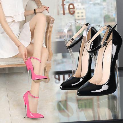 Ankle Strap Pump Pointy Toe Stiletto Heels Pumps for Women