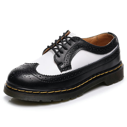 Women's Platform Lace-Up Round Toe Oxford Shoes Brogues