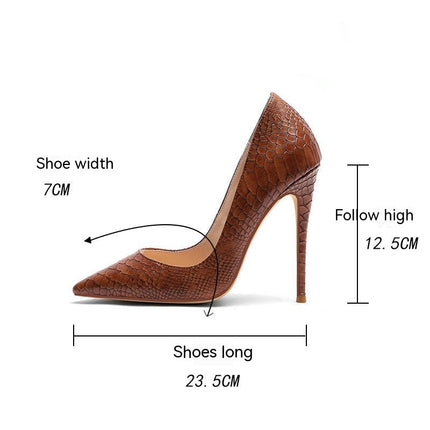 Women's Slip-on High Heels Closed Pointed Toe Stiletto Pumps