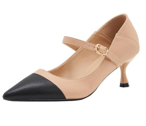 Women's Pointed Closed Toe Heels Pumps Strap Stiletto High Heels