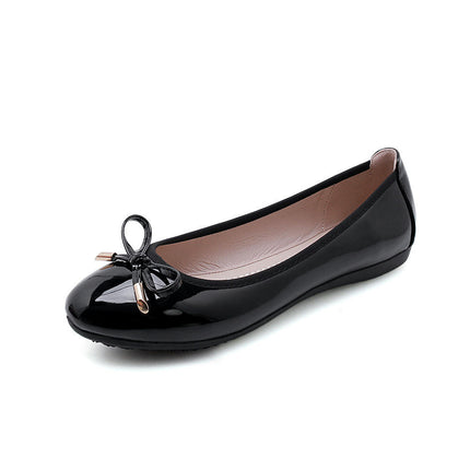 Women's Round Toe Ballet Flats Comfortable Bow Flats Shoes