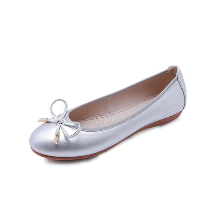 Women's Round Toe Ballet Flats Comfortable Bow Flats Shoes