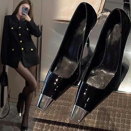 Women's Pumps Square Toe Dress Shoes Slip on Stiletto Pumps