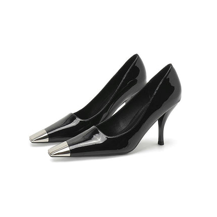 Women's Pumps Square Toe Dress Shoes Slip on Stiletto Pumps