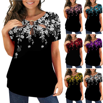 Women's Tunic Tops Short Sleeve Shirts Casual Crewneck Blouses