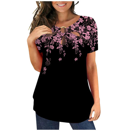 Women's Tunic Tops Short Sleeve Shirts Casual Crewneck Blouses