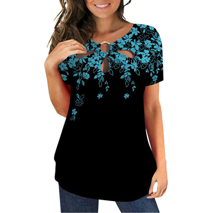 Women's Tunic Tops Short Sleeve Shirts Casual Crewneck Blouses