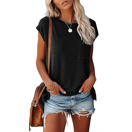 Women's Short Sleeve Tunic Tops Crew Neck Tops Casual Loose Summer T-Shirts