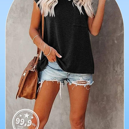 Women's Short Sleeve Tunic Tops Crew Neck Tops Casual Loose Summer T-Shirts