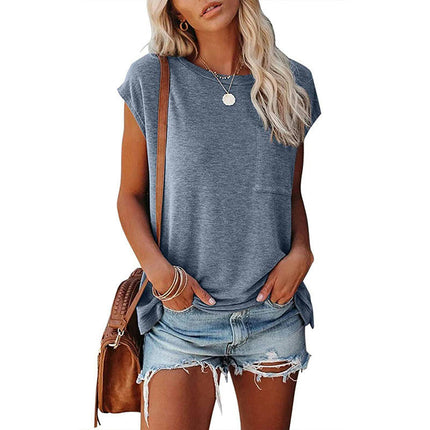 Women's Short Sleeve Tunic Tops Crew Neck Tops Casual Loose Summer T-Shirts