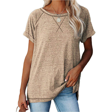 Women's Tops Short Sleeve T Shirts Crewneck Casual Loose Fit Tunic Tops