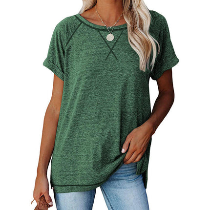 Women's Tops Short Sleeve T Shirts Crewneck Casual Loose Fit Tunic Tops