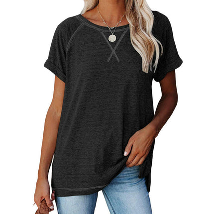 Women's Tops Short Sleeve T Shirts Crewneck Casual Loose Fit Tunic Tops