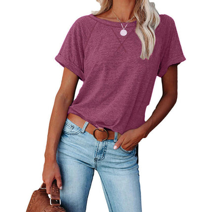 Women's Tops Short Sleeve T Shirts Crewneck Casual Loose Fit Tunic Tops