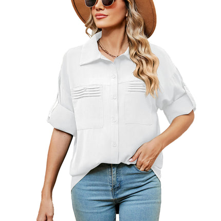 Women Button Down Shirts with Pockets Long Sleeve Blouses Casual Tops Shirts