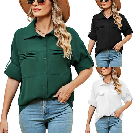 Women Button Down Shirts with Pockets Long Sleeve Blouses Casual Tops Shirts