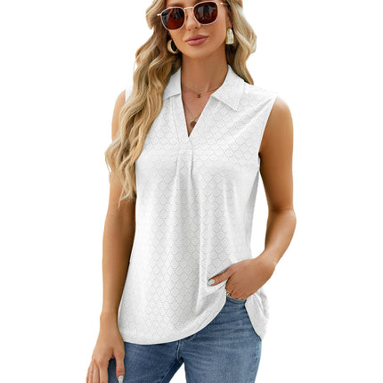 Sleeveless Tops for Women - Summer V Neck Casual Tank Tops Loose Collar Shirts