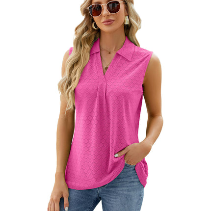 Sleeveless Tops for Women - Summer V Neck Casual Tank Tops Loose Collar Shirts