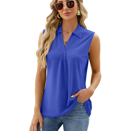 Sleeveless Tops for Women - Summer V Neck Casual Tank Tops Loose Collar Shirts